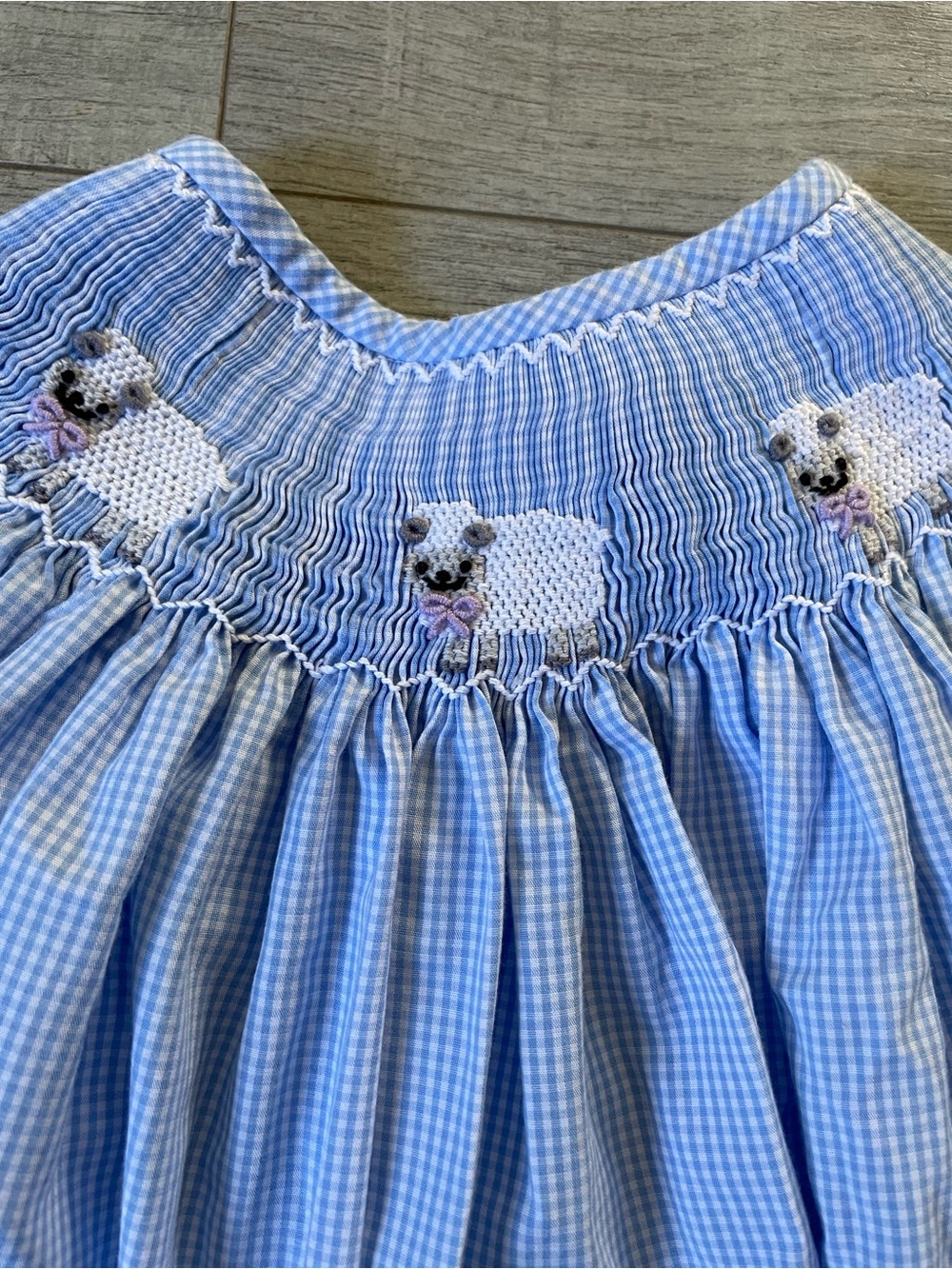 Older Tag Stitchy Fish Smocked Lamb Dress